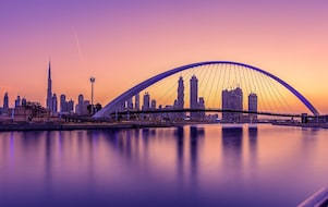 Dubaj v západe slnka