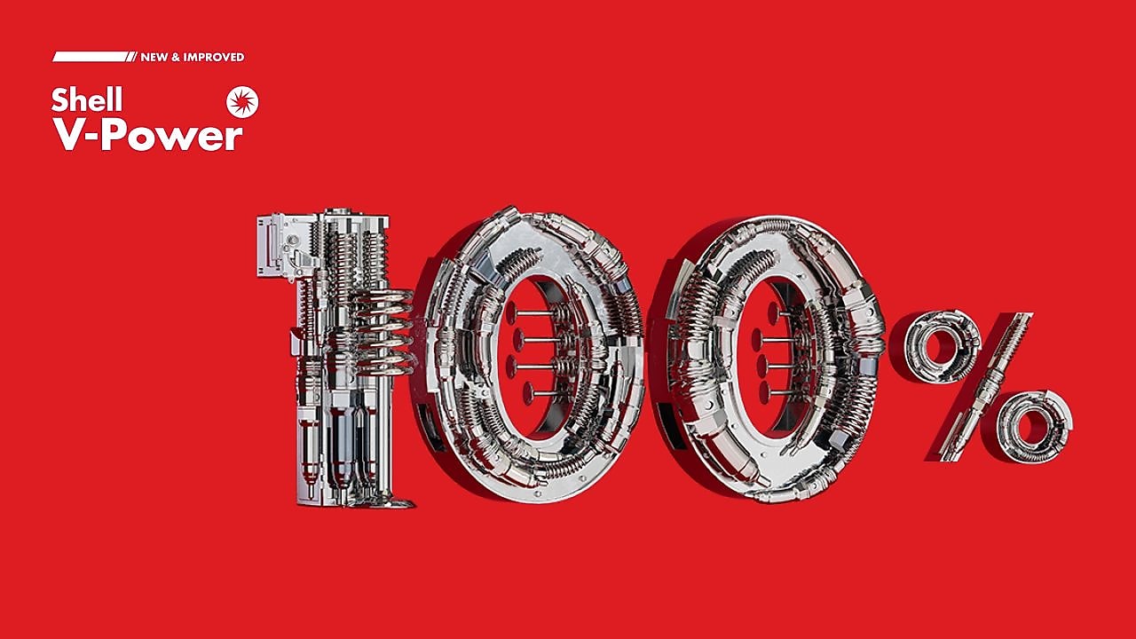 Nová generácia palív Shell V-Power 100% čistí kľúčové časti motora a úplne omladzuje jeho výkon¹