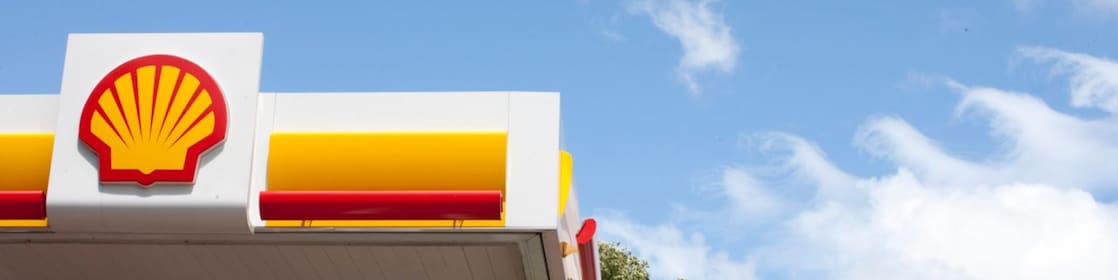 Retail station with blue sky