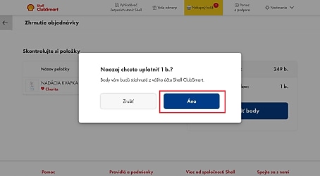 Potvrdíte kliknutím na "Áno”.