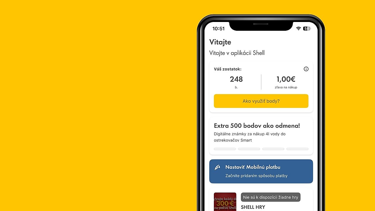 Mobilná aplikácia Shell